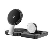 Carregador Wiwu WI-W028 QI2, 3 Em 1, Dobrável, 15W 3A, s/Fio - Preto|