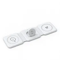 Carregador Wiwu M6 Power Air, 3 Em 1, Dobrável, 15W 3A, s/Fio - Branco|