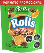 Rolls Costa Chocolate Crispy Sabor Laranja - 80G