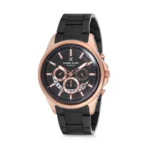 Relógio Analógico Masculino Daniel Klein Exclusive DK12110-3 - Preto e Rosa Ouro