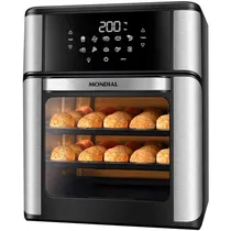 Fritadeira Eléctrica Mondial Air Fryer Forno Afon -12L-Bi com 2200W/12L/220V - Preto