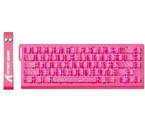 Teclado Game Magnetico com Fio 60% Attack Shark X68 He, USB-C, RGB, Inglês, Rose-Red Contour Line