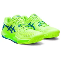 Tênis Asics Feminina 1042A224.300 37,5 Gel Resolution 9 Clay - Hazard Green/Reborn Blue