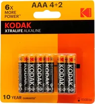 Pilha Kodak Xtralife Alkaline - AAA 4+2 (6 Unidades)