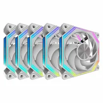 Cooler Fan de Gabinete Kit com 5, Aigo Darkflash INF34 Argb , Argb 3-Pinos/PWM 4-Pinos, 120MM, Sem Controlador, Branco