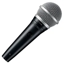 Microfone Vocal Shure PGA48-XLR com Fio Preto/Prata