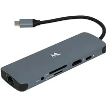 Hub USB-C Mtek DS-91TC com 3 Portas USB 3.0/HDMI e USB-C - Cinza