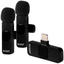 Microfone Sem Fio para Smartphone Prosper P-6114 com Lightning - Preto