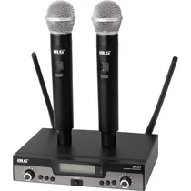 Sistema de Microfone BLG UF-03 Sem Fio Uhf - Preto 3 Peças