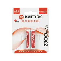 Pilha Mox MOB2AAA23 - AAA - 2300MAH - 2 Unidades - Recarregável