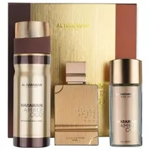 Kit Al Haramain Amber Oud Gold Edition Edp 75ML + Edp 30ML + Deo 200ML