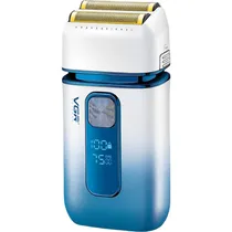 Barbeador Eletrico VGR Voyager V-362 / 7500RPM / Recarregável - Azul/Branco