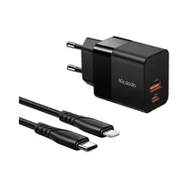 Mcdodo Cargador CH-1952 20W c/Cable USB-C/USB-A Black