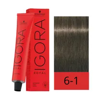 Crema de Coloración Schwarzkopf Igora Royal 6-1 Rubio Oscuro Ceniza 60GR