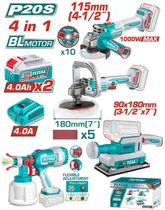 Kit de Ferramentas Sem Fio - Total TOSLI250696 20V (4 Peças)