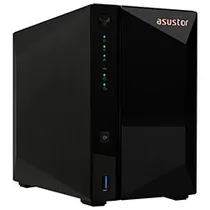 Servidor Nas Storage Asustor AS3302T V2 Drivestor 2 Pro Realtek RTD1619B de 1.7GHZ / 2GB de Ram / 2 Baias / USB 3.2 / Lan - Preto