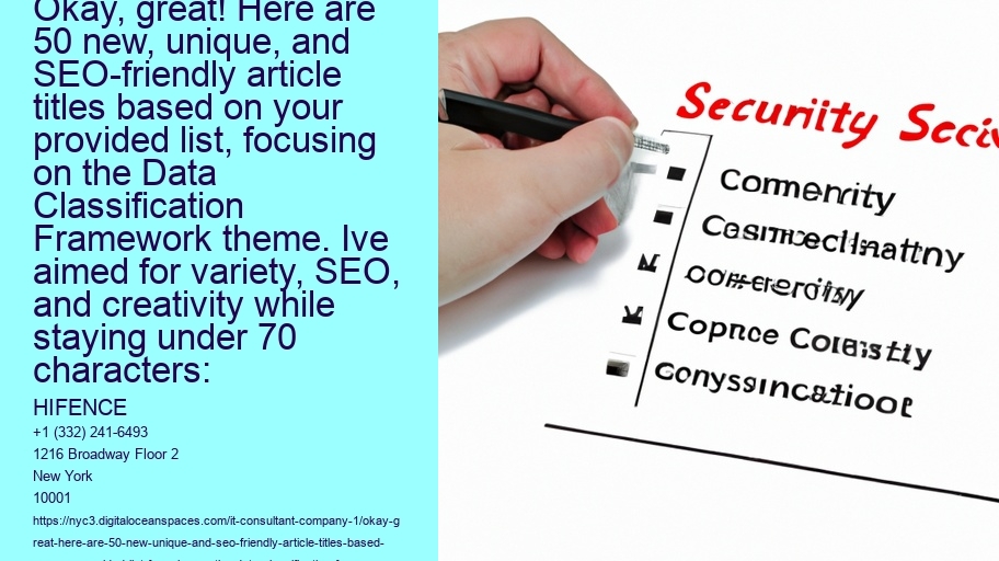 Okay, great! Here are 50 new, unique, and SEO-friendly article titles based on your provided list, focusing on the Data Classification Framework theme. Ive aimed for variety, SEO, and creativity while staying under 70 characters: