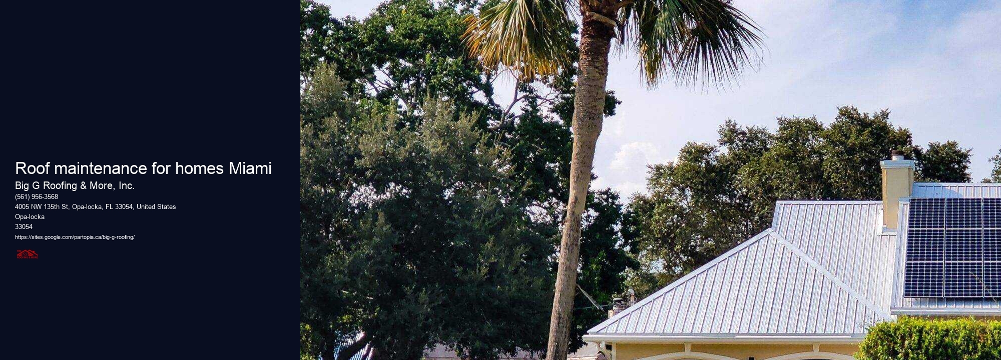 Roof maintenance for homes Miami