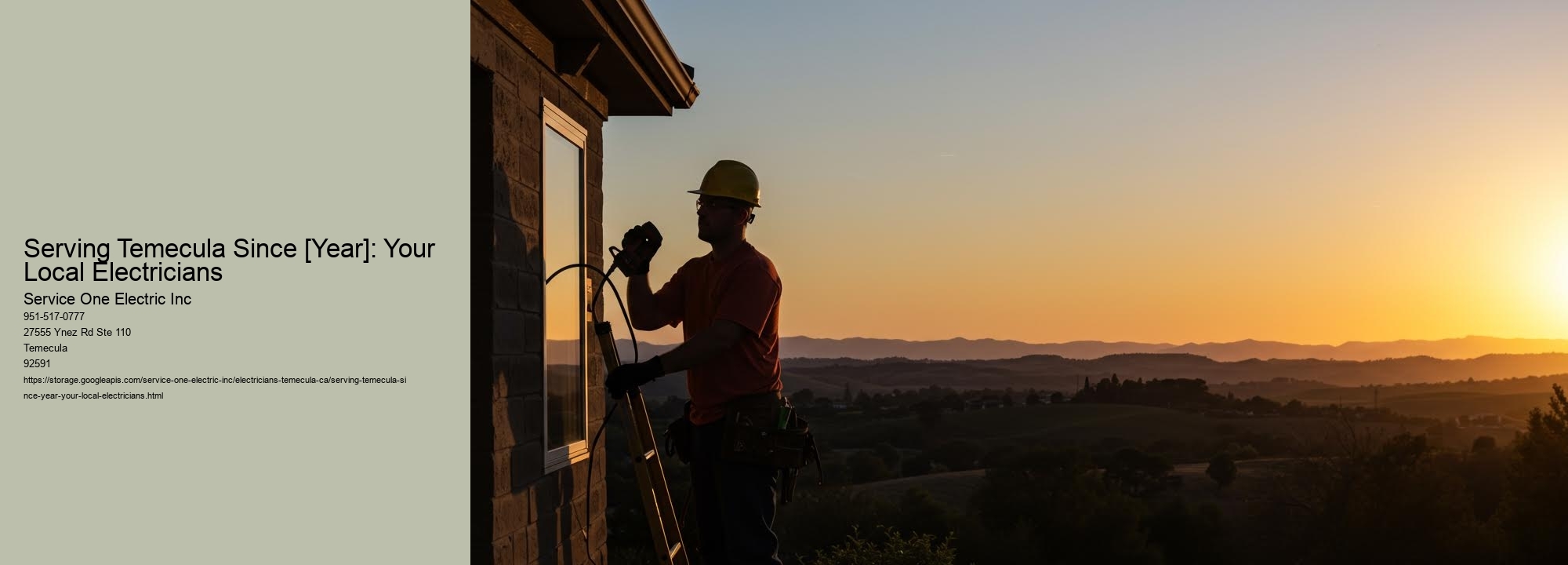 Serving Temecula Since [Year]: Your Local Electricians