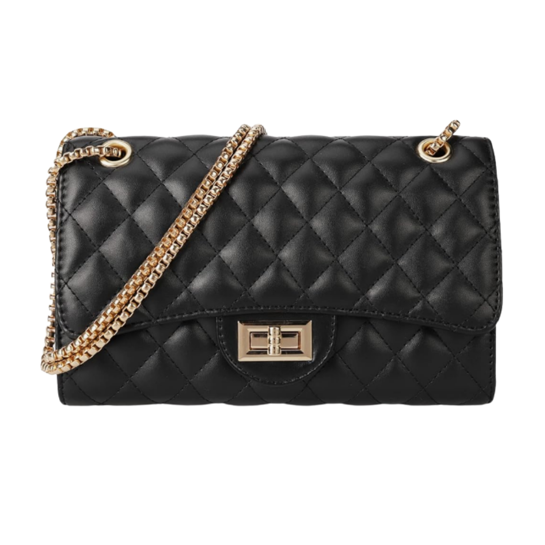 MEIRED Black Quilted Crossbody