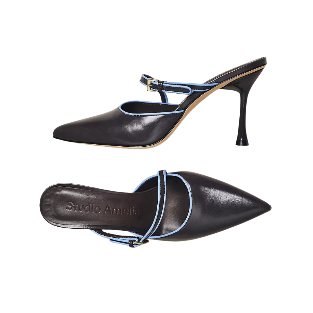 Studio Amelia Pointed Toe Mule Heels