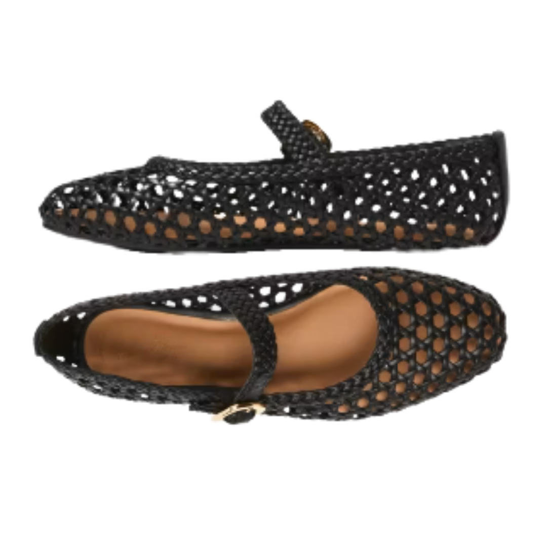 Universal Threads Black Woven Mary Janes