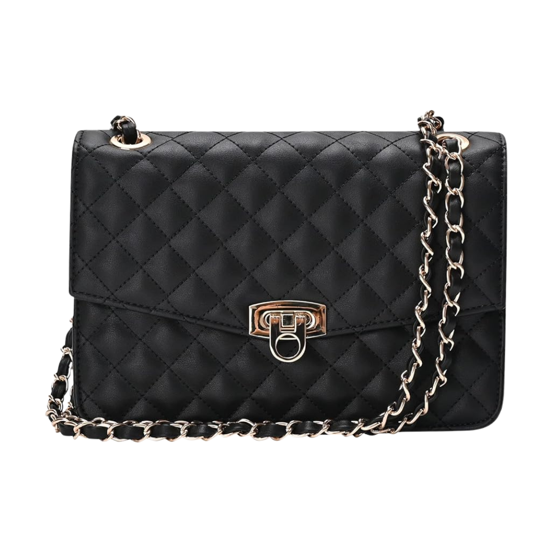 GM LIKKIE Black Quilted Crossbody