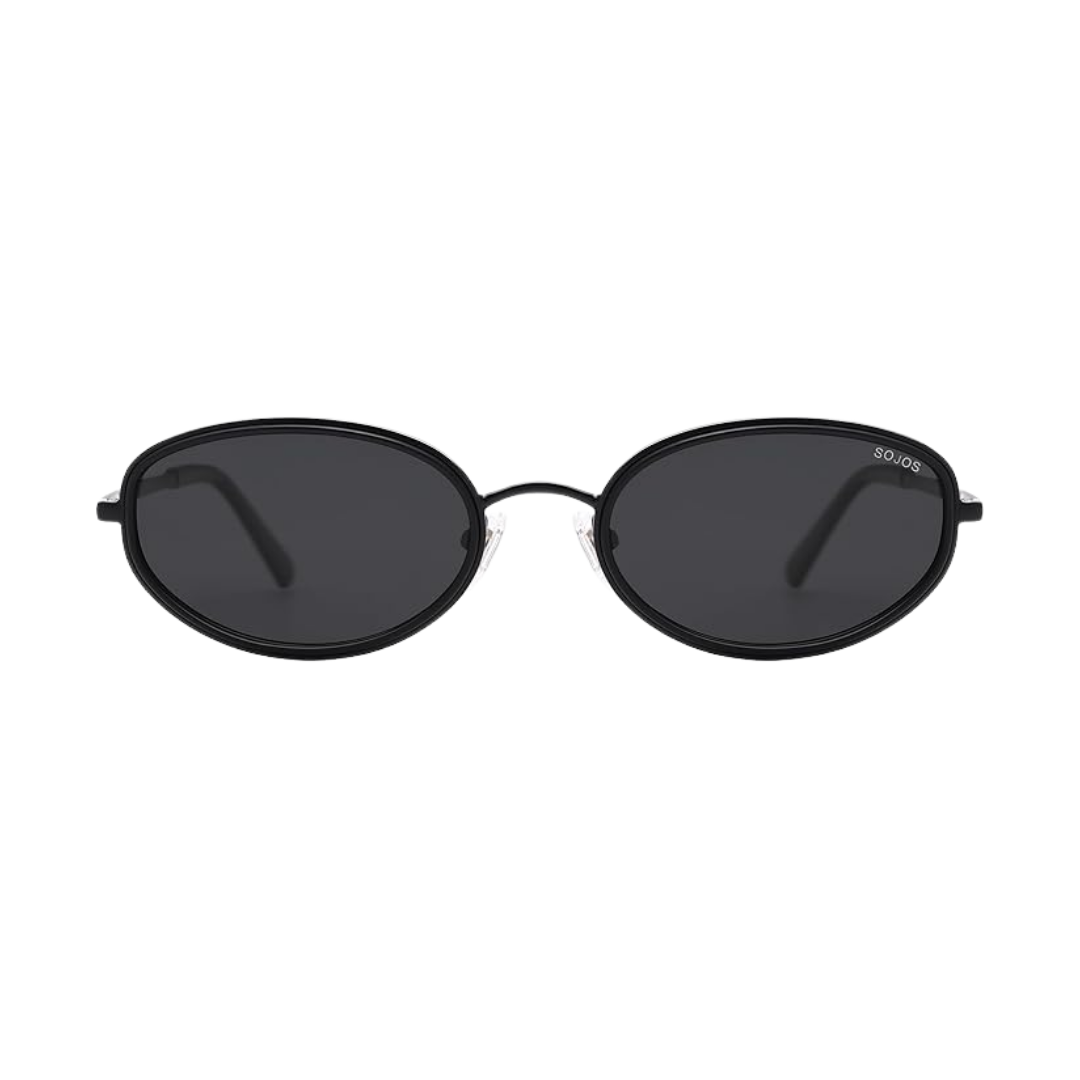 SOJOS Oval Black Rim Sunglasses