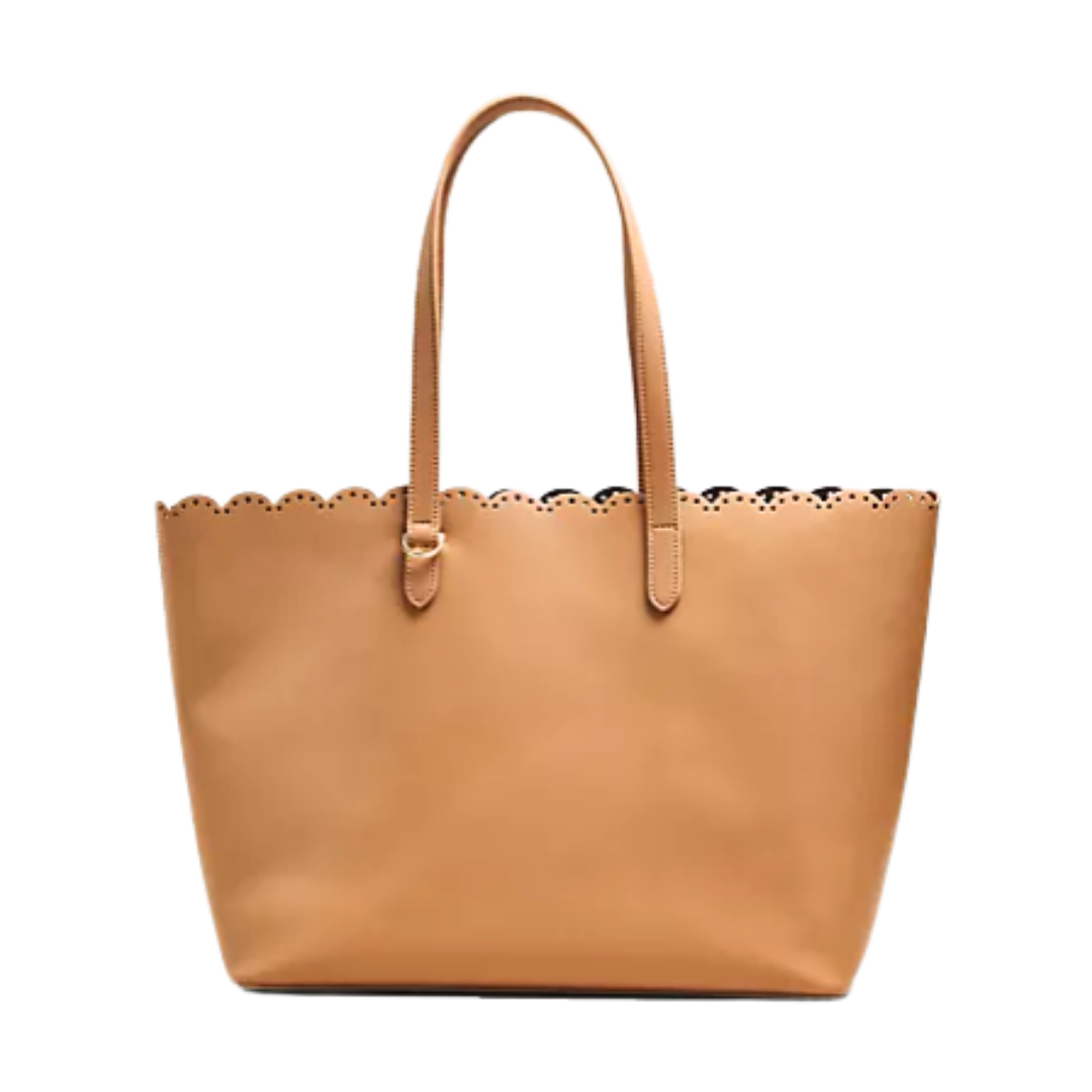 Shiraleah Tan Leather Tote Bag