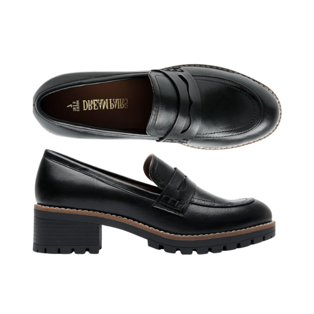 DREAM PAIRS Black Chunky Loafers