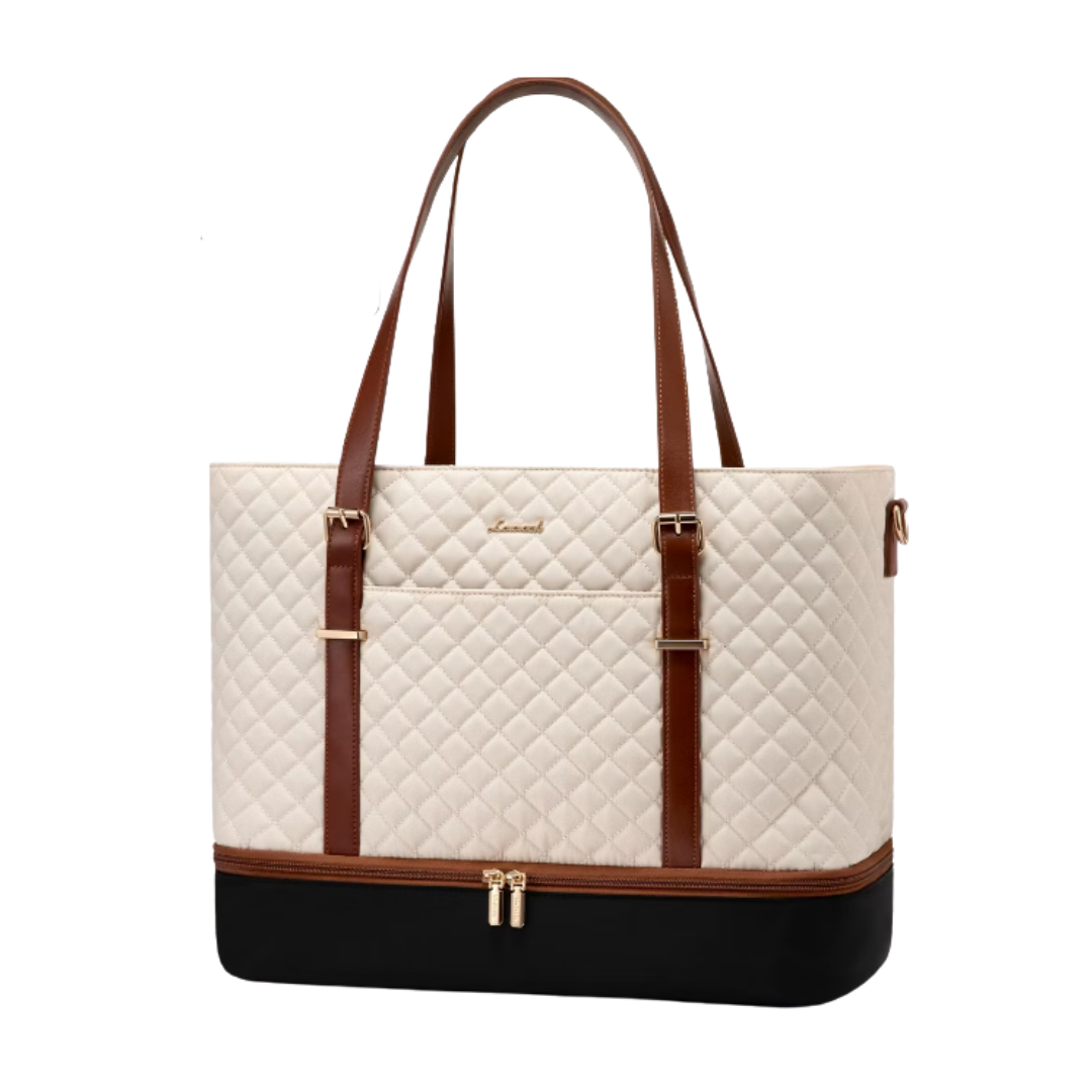Narwey Quilted Color Block Tote Bag