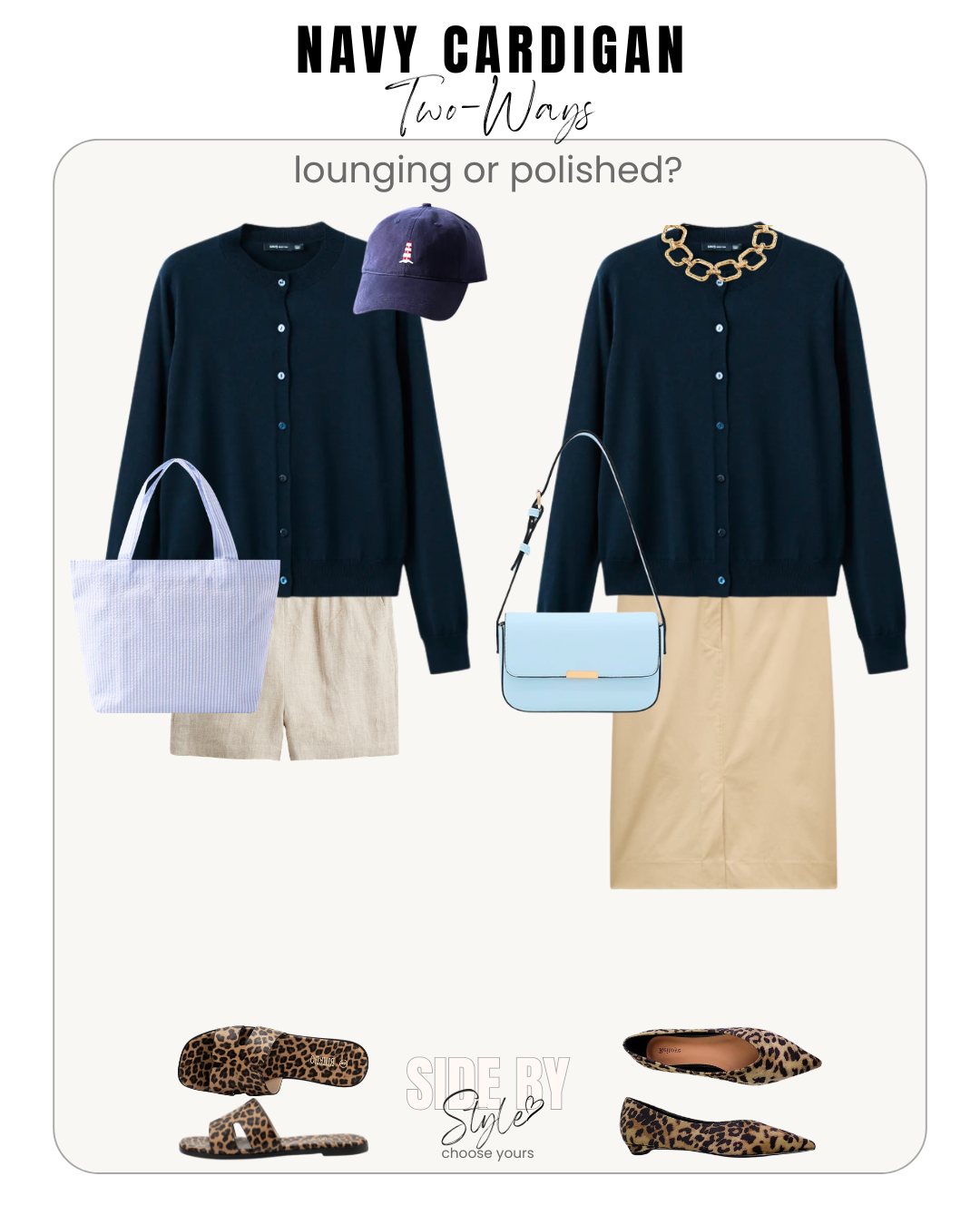 Navy Cardigan — Lounging vs Polished