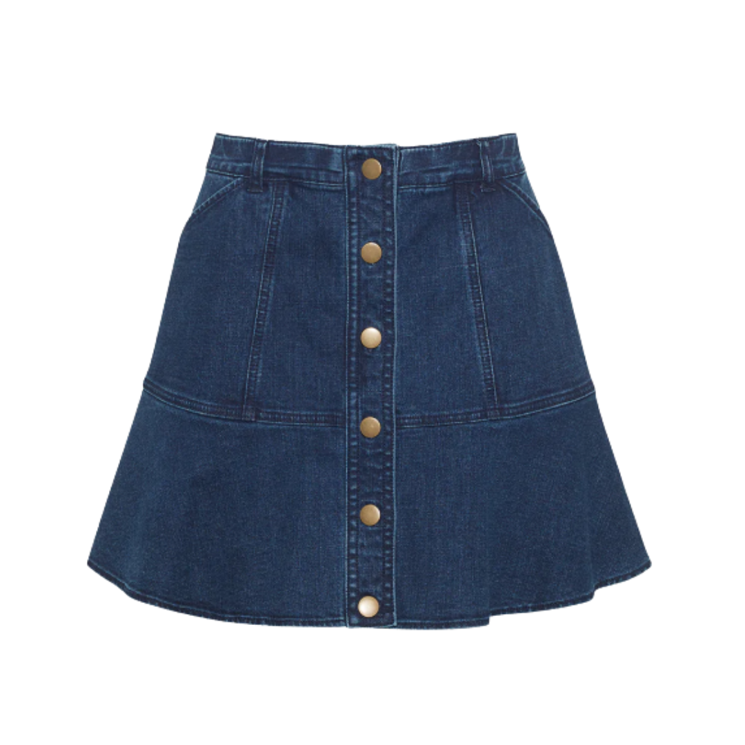 Draper James Button Front Denim Skirt