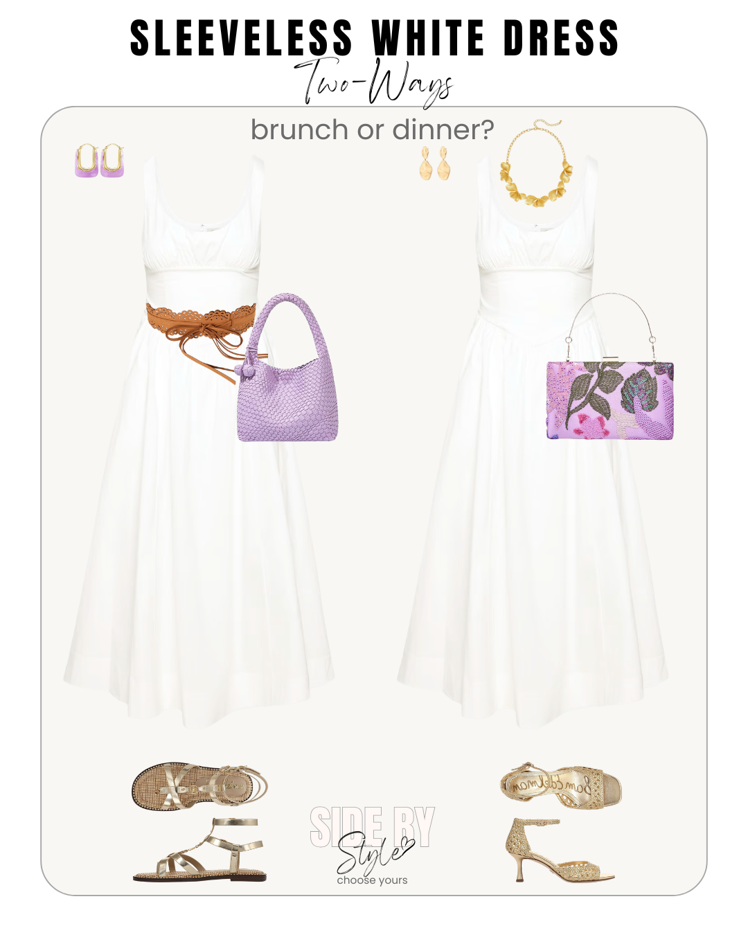 Sleeveless White Dress - Brunch or Dinner