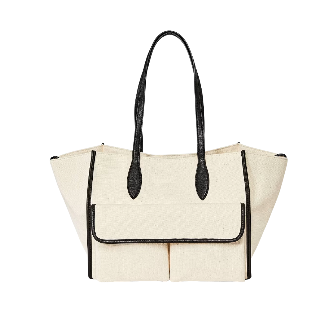 A New Day White Faux Leather Tote Bag