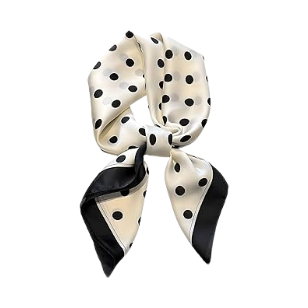 Dailyacc Black & White Polka Dot Twilly