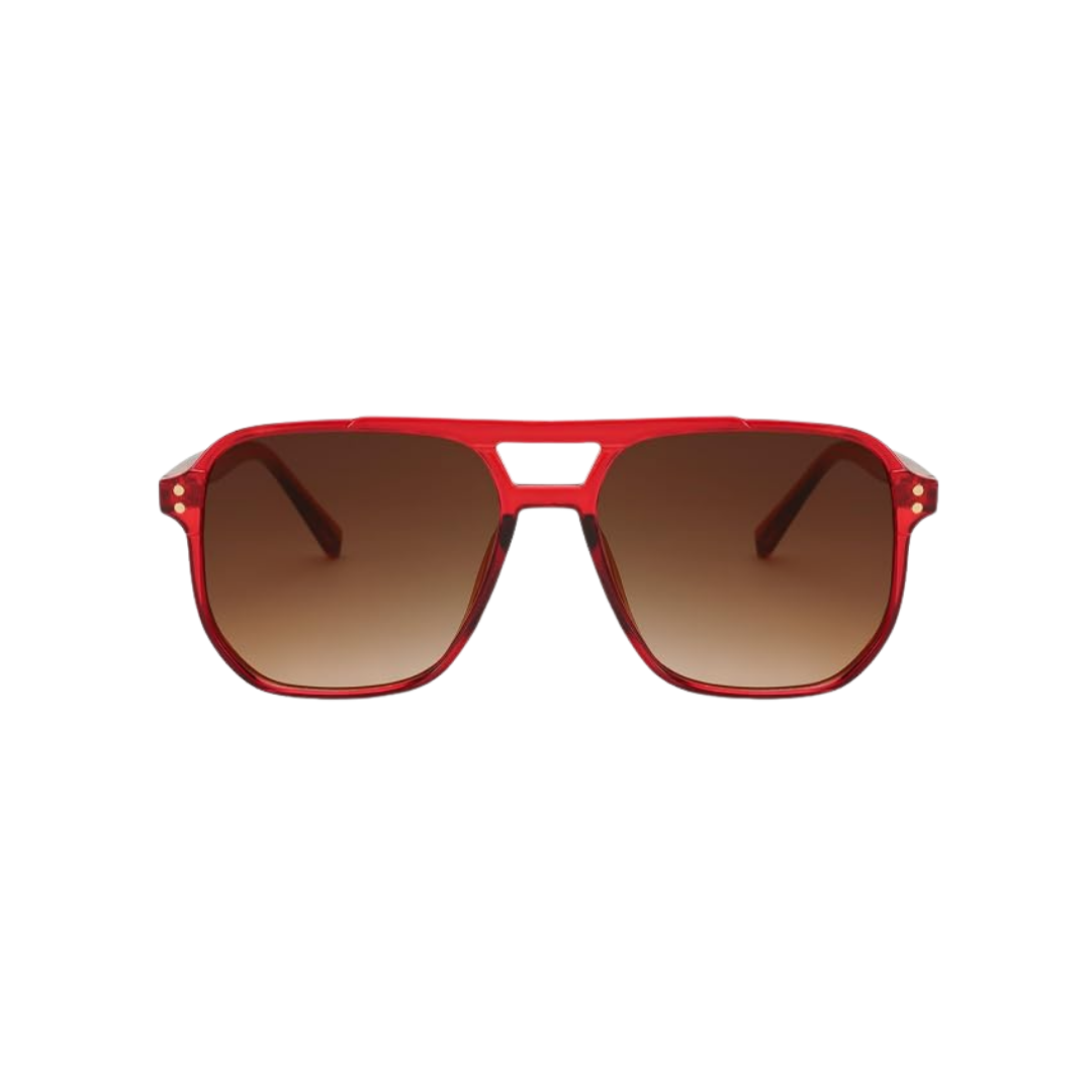 FEISEDY Red Navigator Sunglasses