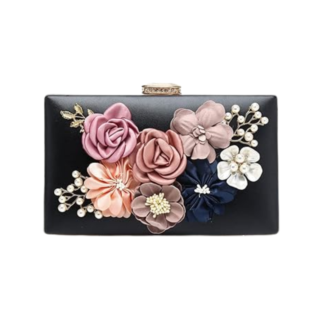 fannos Floral Beaded Clutch