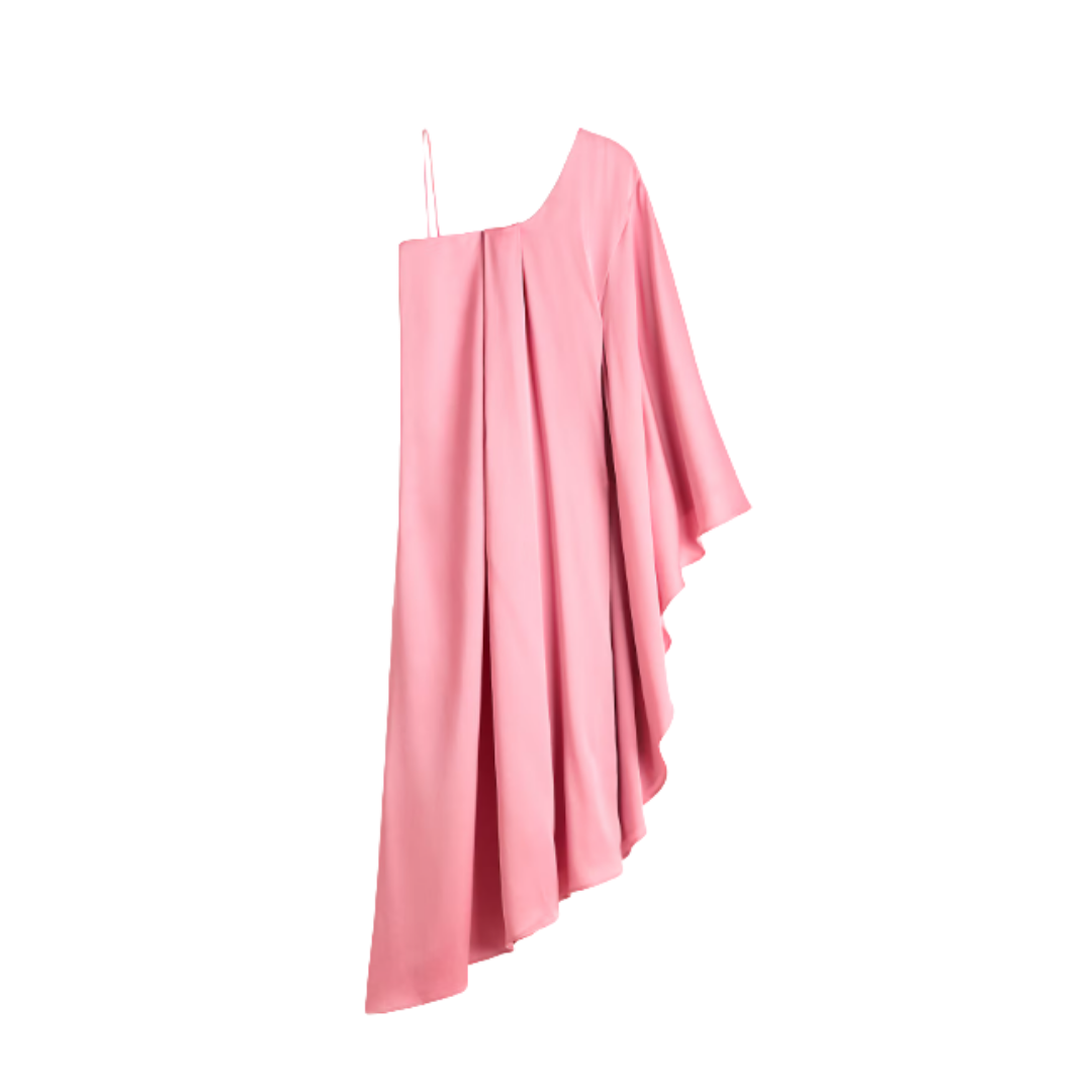 H&M Pink Asymmetrical Cold Shoulder Dress