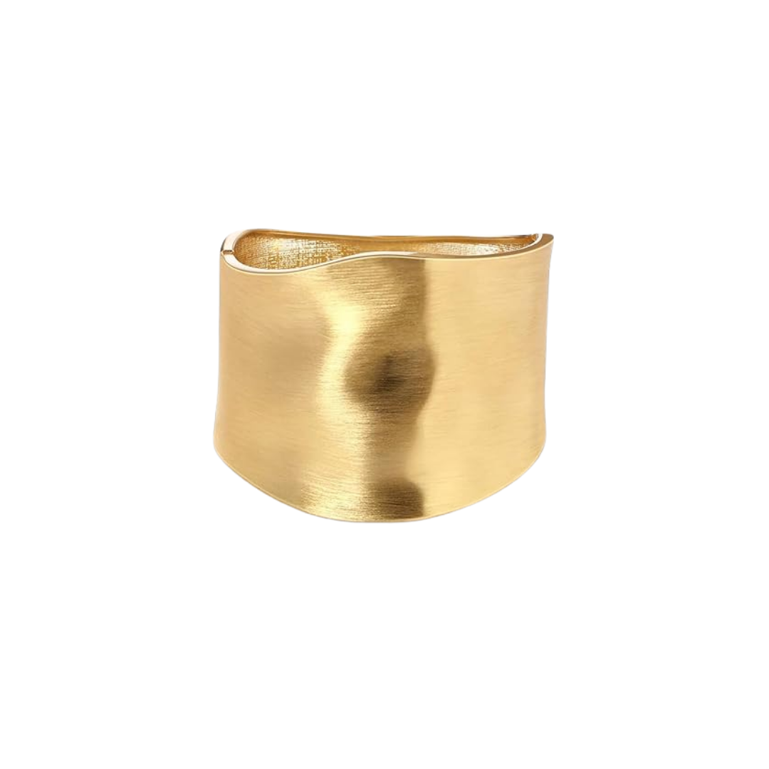 Misdary Gold Hammered Cuff Bracelet
