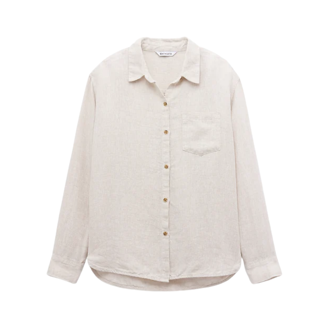 Athleta Button Front Linen Shirt