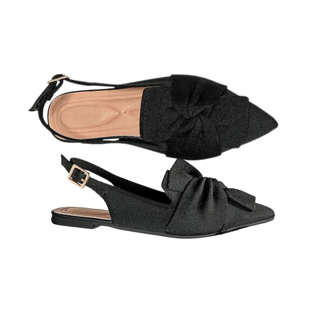 shizuai Pointed Toe Black Flats