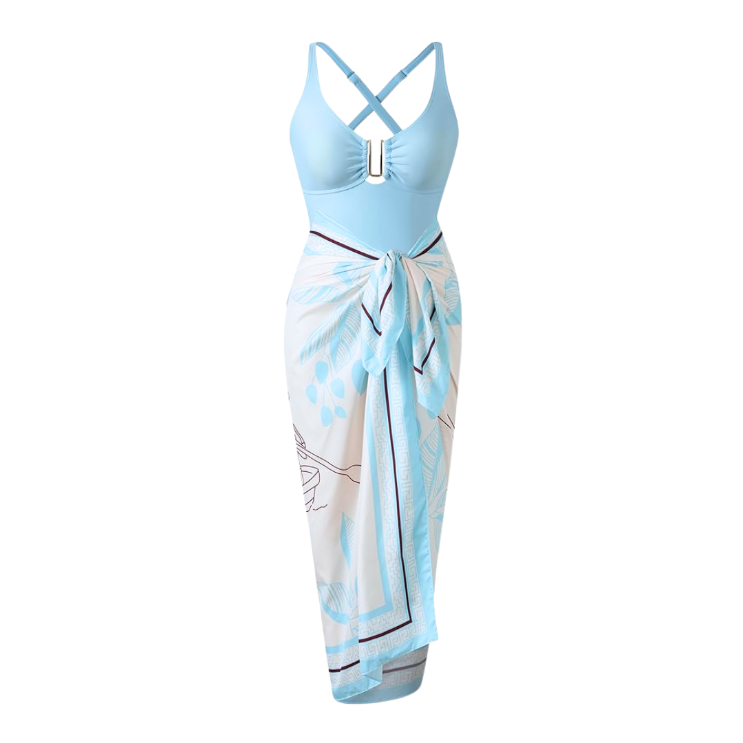 BAWHAHT One-Piece Bathing Suit & Sarong