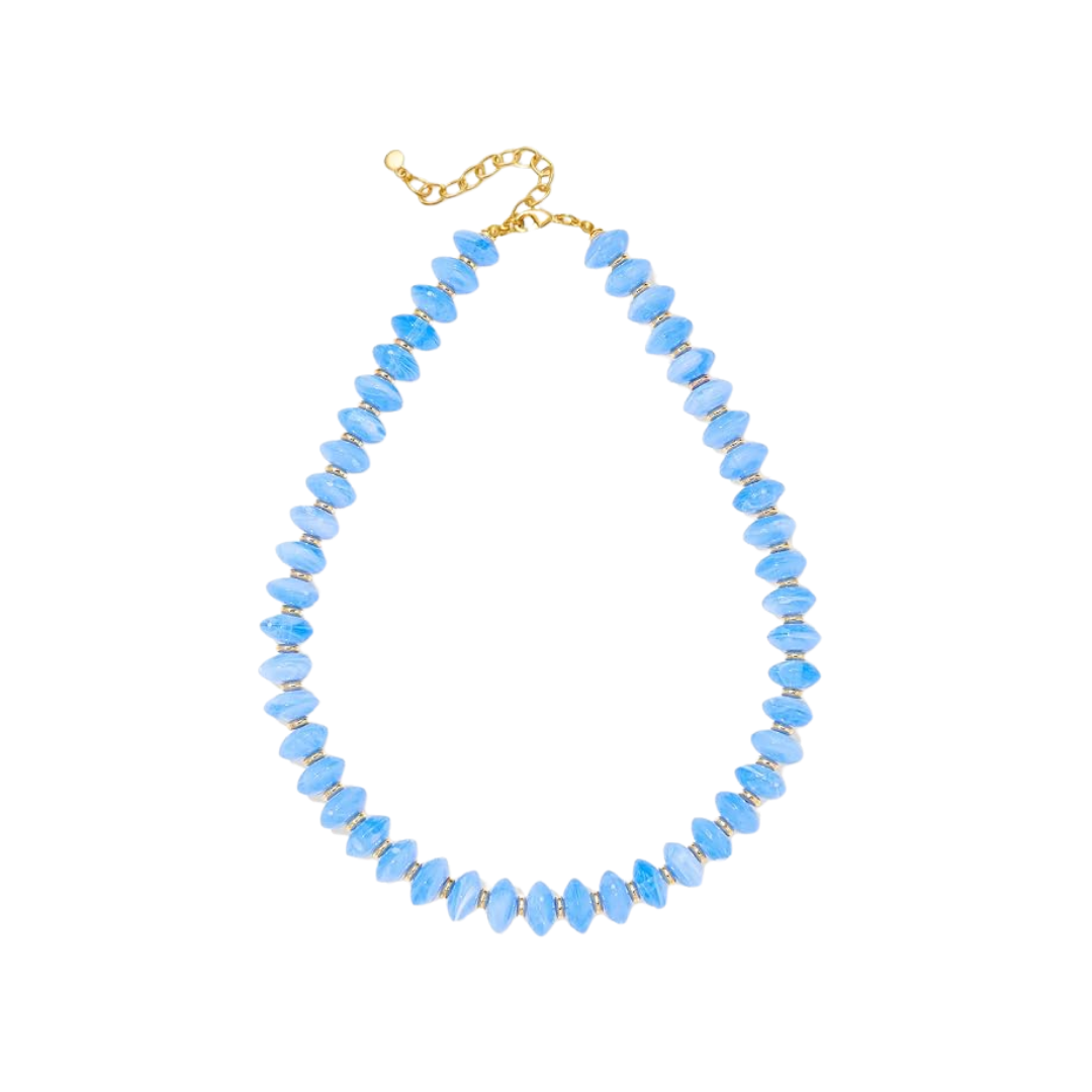 Zhuozatrfa Blue Beaded Necklace
