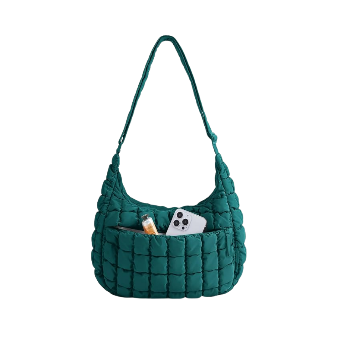 Bagsmart Teal Quilted Puffy Crossbody