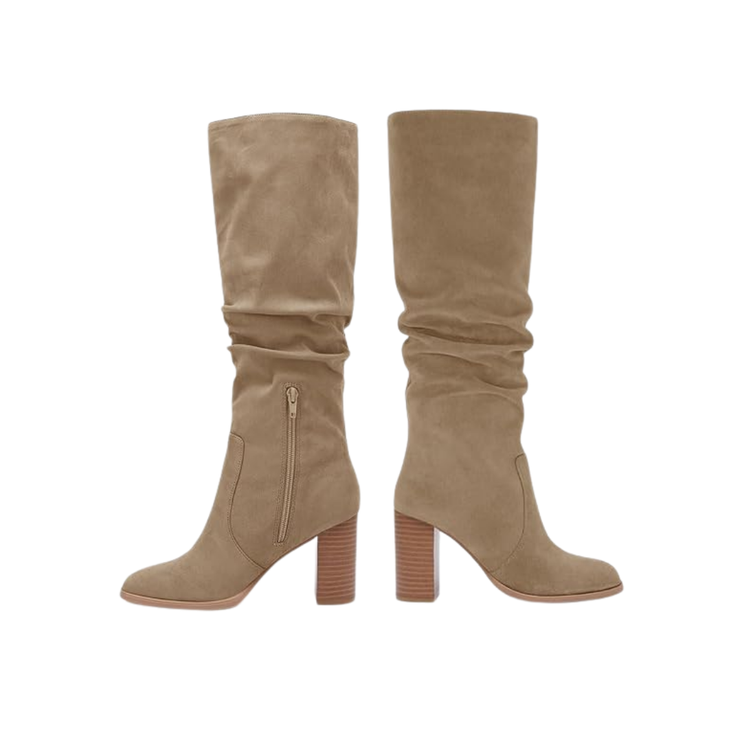 Juliet Holy Slouchy Suede Block Heel Boots