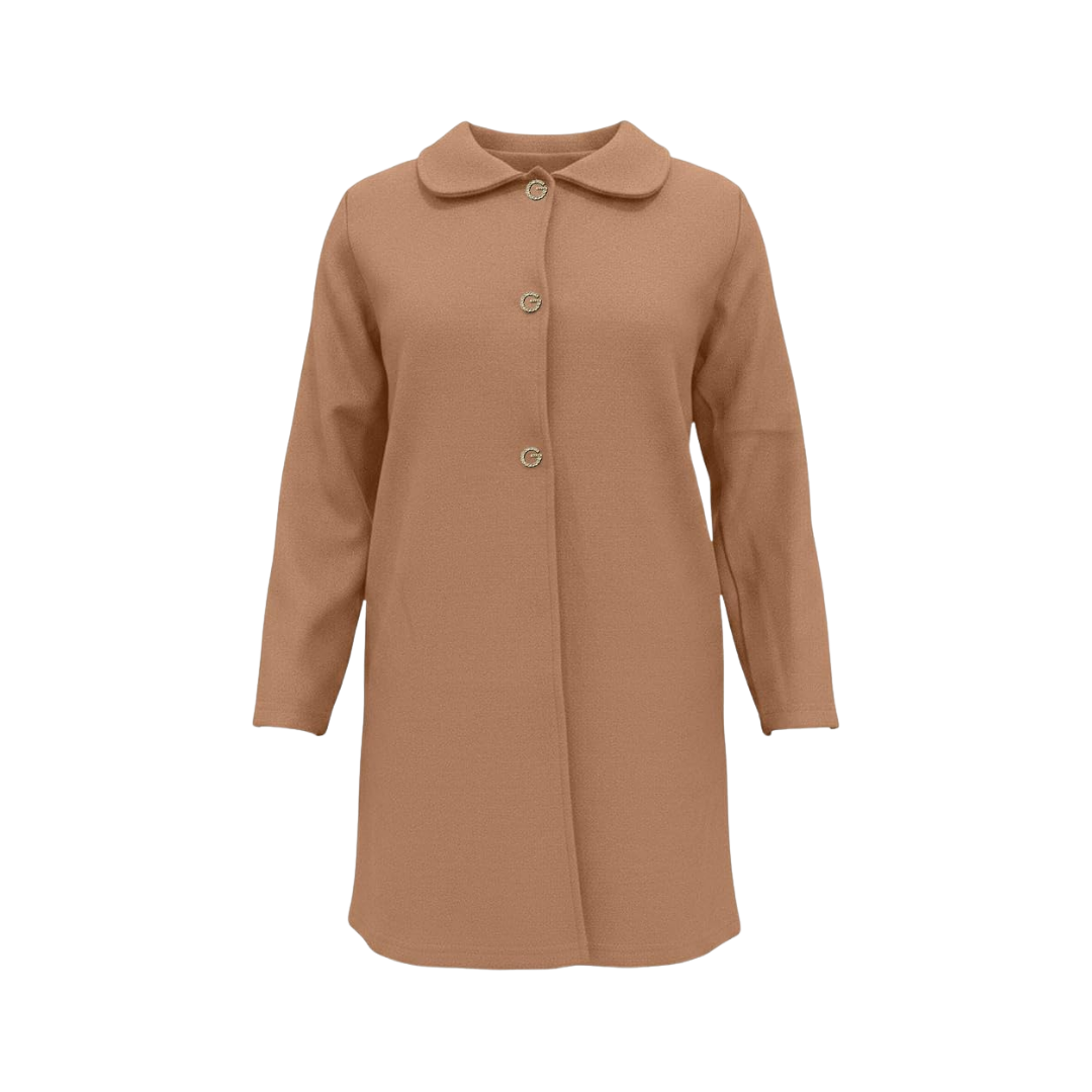 OTSANT Camel Peter Pan Collar Wool Coat