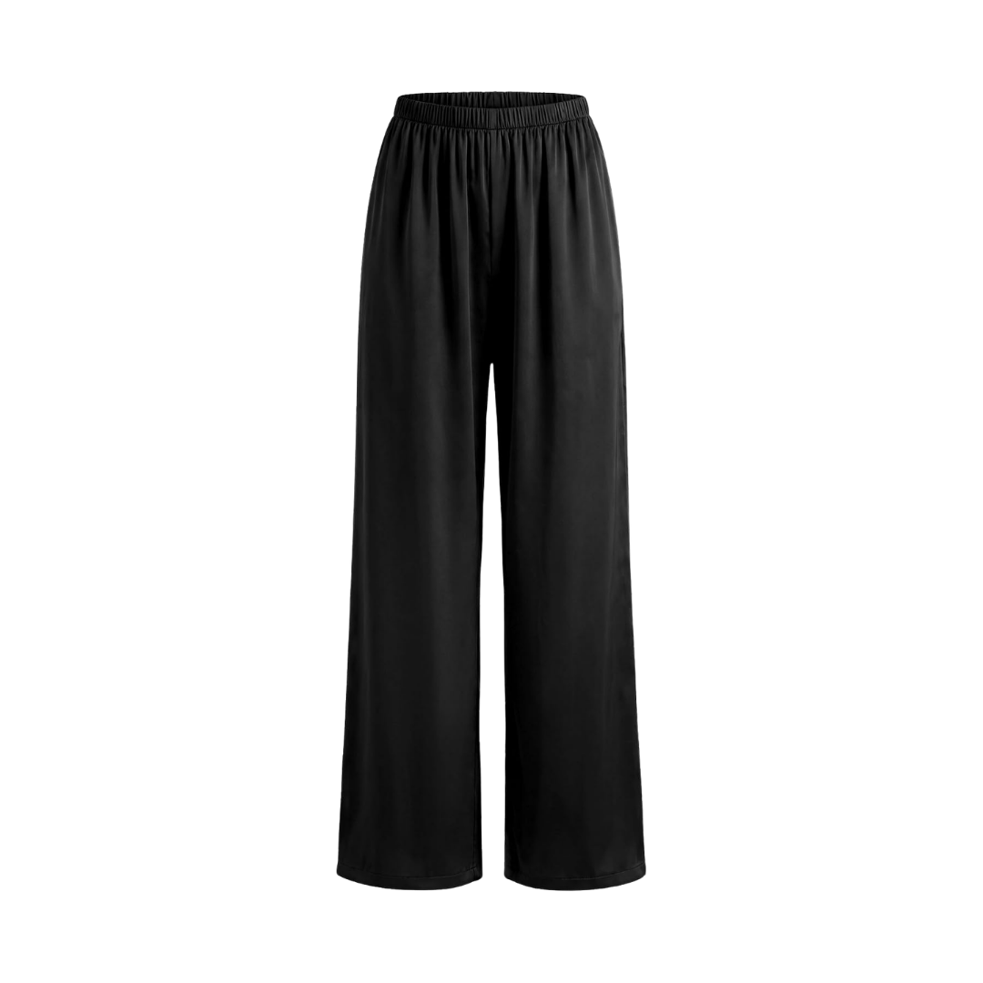 Zelroxa Black Satin Pants