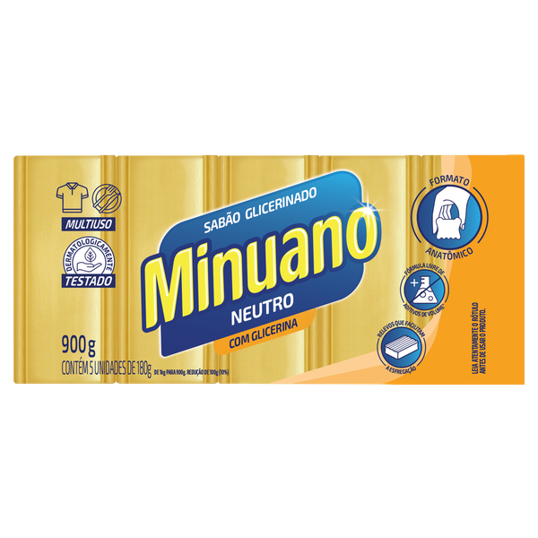 Primo Supermercado SAB O EM BARRA MINUANO GLICERINADO NEUTRO 900G 5X180G