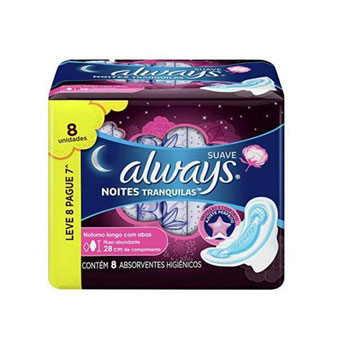 ABS ALWAYS PINK NOTURNO SUAVE C/ABAS 8UND